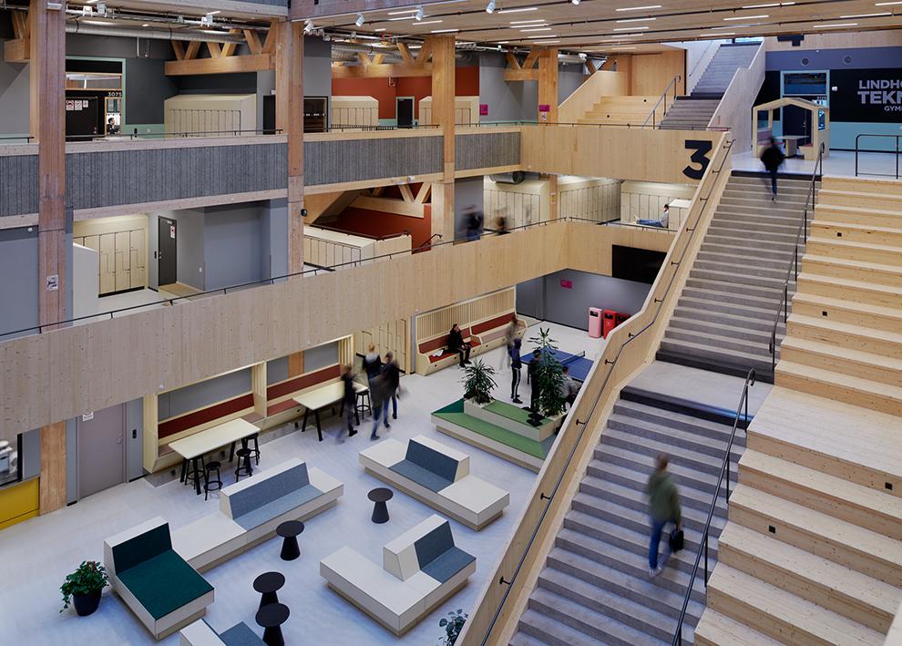 Lindholmens tekniska gymnasium i Göteborg. KUB arkitekter. Foto: Bert Leandersson.