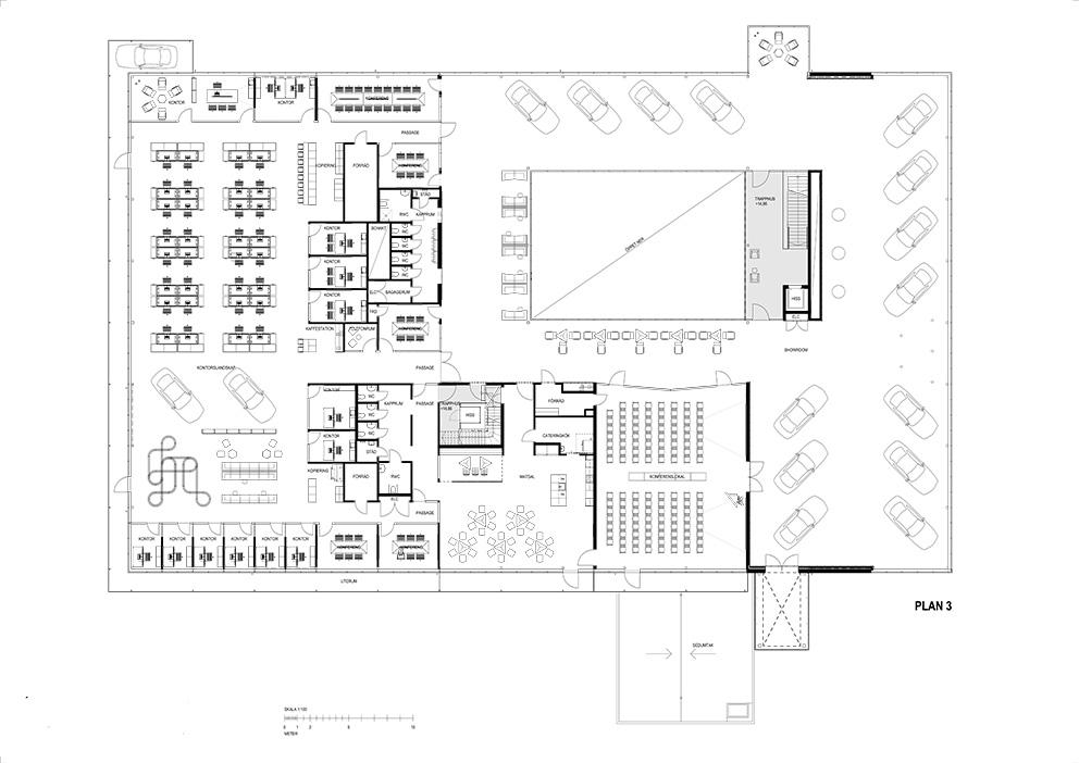 CYAN racing, Mölndal. Plan 3. Arkitektkontor Liljewall.