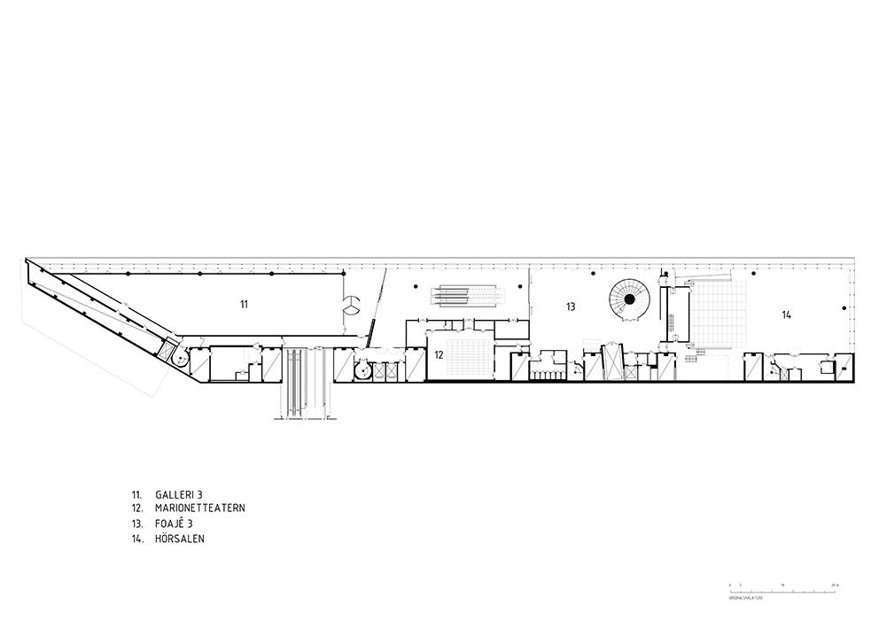 Kulturhusets ombyggnad i Stockholm. Plan 6. Ahrbom & Partner Arkitektkontor.