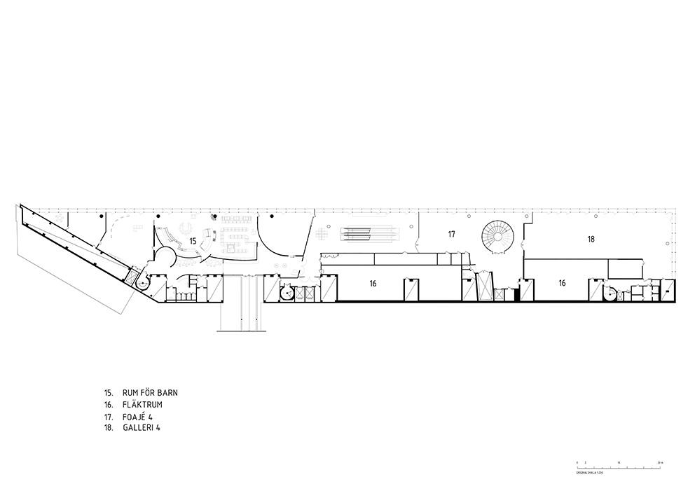 Kulturhusets ombyggnad i Stockholm. Plan 7. Ahrbom & Partner Arkitektkontor.