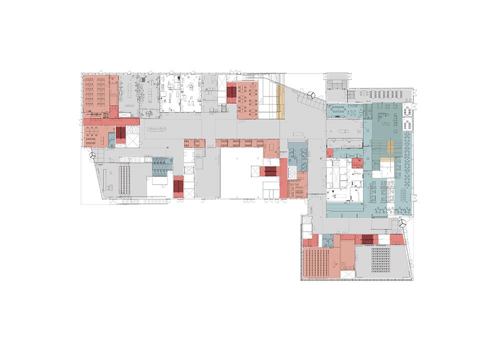 Mälardalens högskola, Campus, Eskilstuna. Plan 1. Arkitekt AIX Arkitekter.