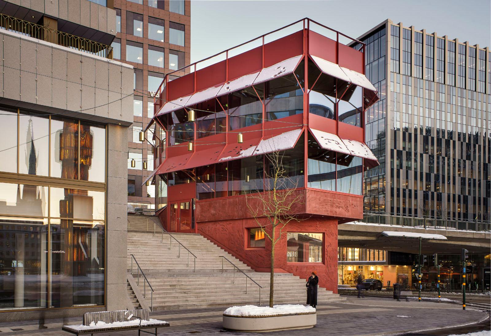 Röda huset på Segelstorg, Stockholm. Foto Johan Fowelin.