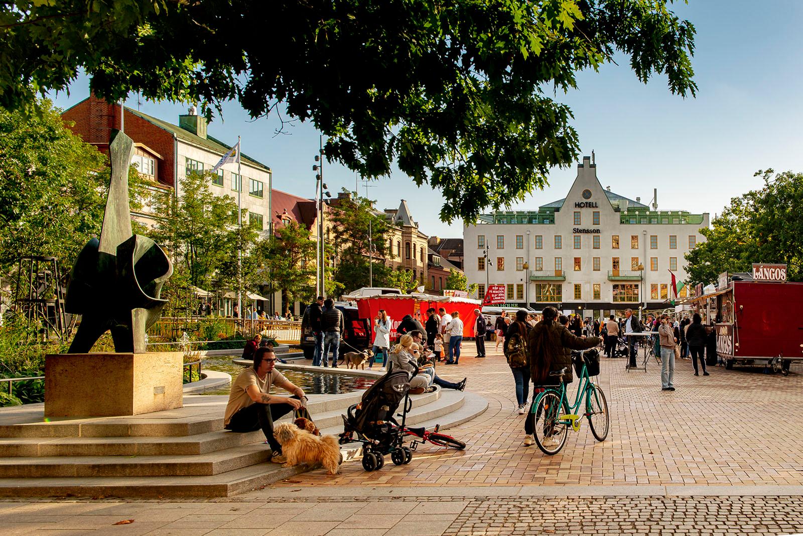 Stora torg i Eslöv. Foto: Werner Nystrand.