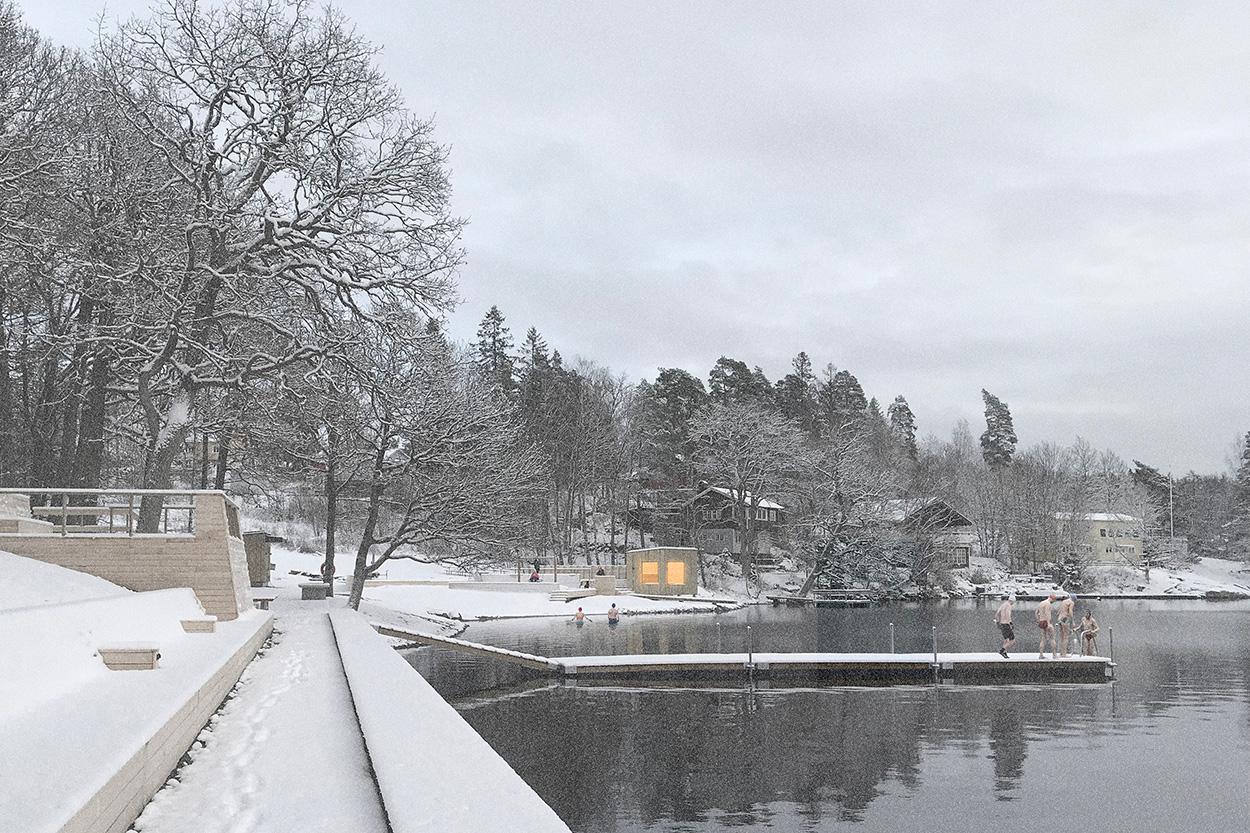 Sjölanda badplats, Utsikt landskapsarkitektur. Foto: Linda Sandin.