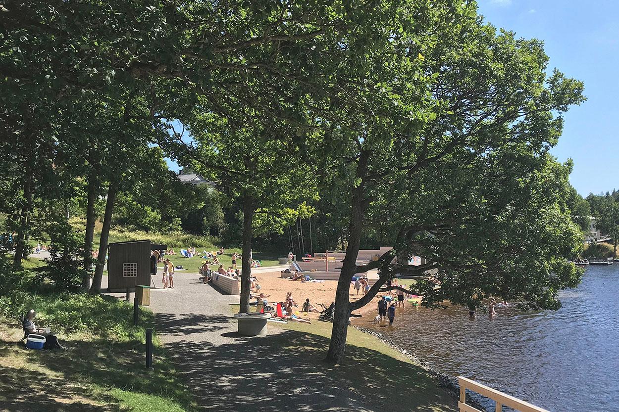 Sjölanda badplats, Utsikt landskapsarkitektur. Foto: Linda Sandin.